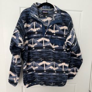 Patagonia Lightweight Synchilla Snap-T Pullover| Blue pattern